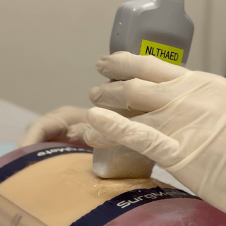 Rest your pinky on the skin surface